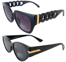 2 New Pairs Sean John Shades Cool Urban Black Gold Modern Style Bold Sunglasses
