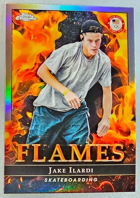 2024 Topps Chrome US Olympic Jake Ilardi Flames #F-8 Skateboarding