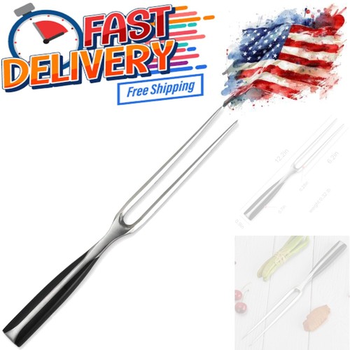 Ergonomic 12.2-Inch Carving Fork with Brushed Finish - Perfect for Meat