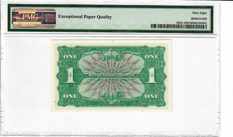 Military Payment Certificate Series 651 $1 - First Printing PMG Certified 68 EPQ - Image 2 of 2
