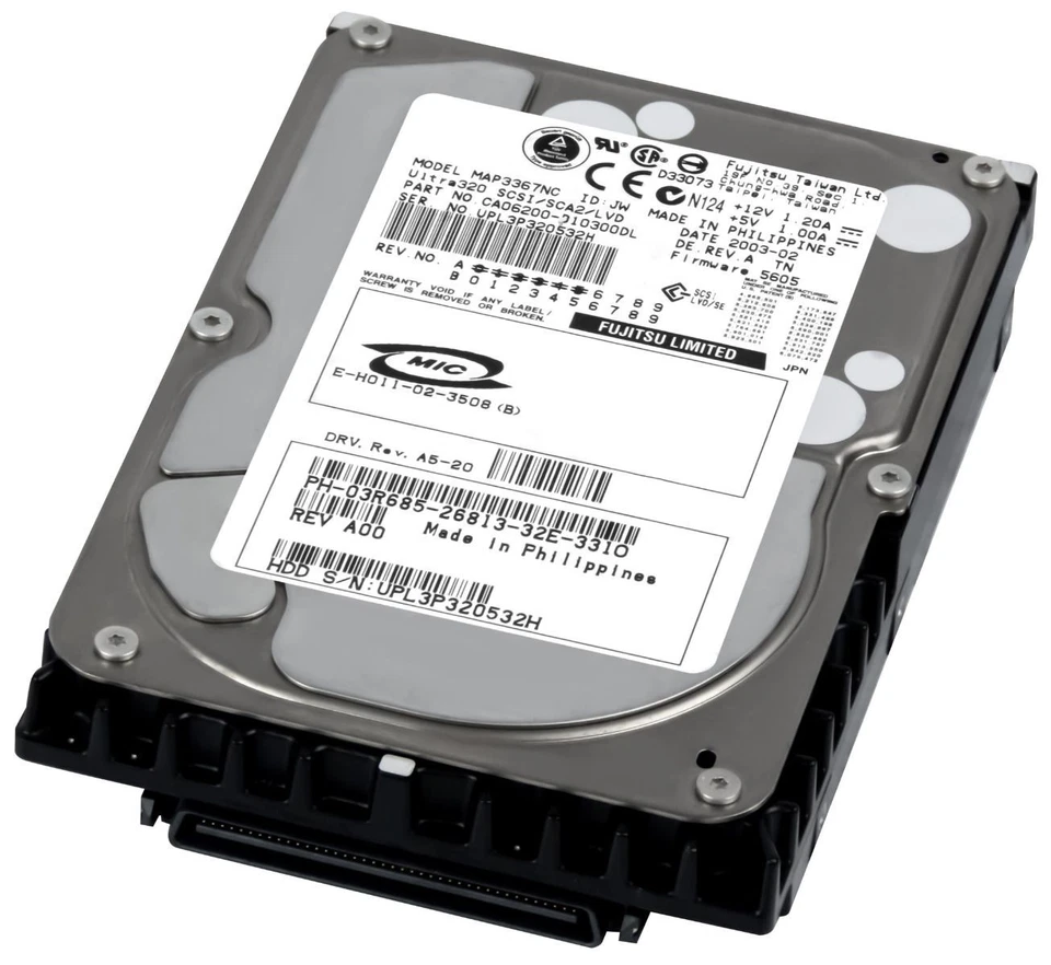 Hard Drive Dell 03R685 3R685 36GB 10000U/Min 8MB SCSI U320 MAP3367NC 3.5'' Inch - Image 3 of 3