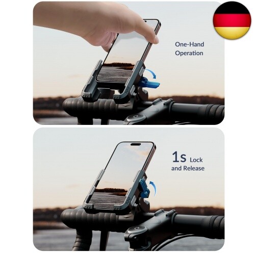 Grefay Fahrrad Handyhalterung Handyhalter Motorrad 【1s-Sperre】 2024 Vib - Bild 3 von 9