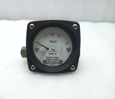 #ad Mid West Instruments 120AA 00 OO Differential Pressure Gauge 6000Psi F200 $163.49