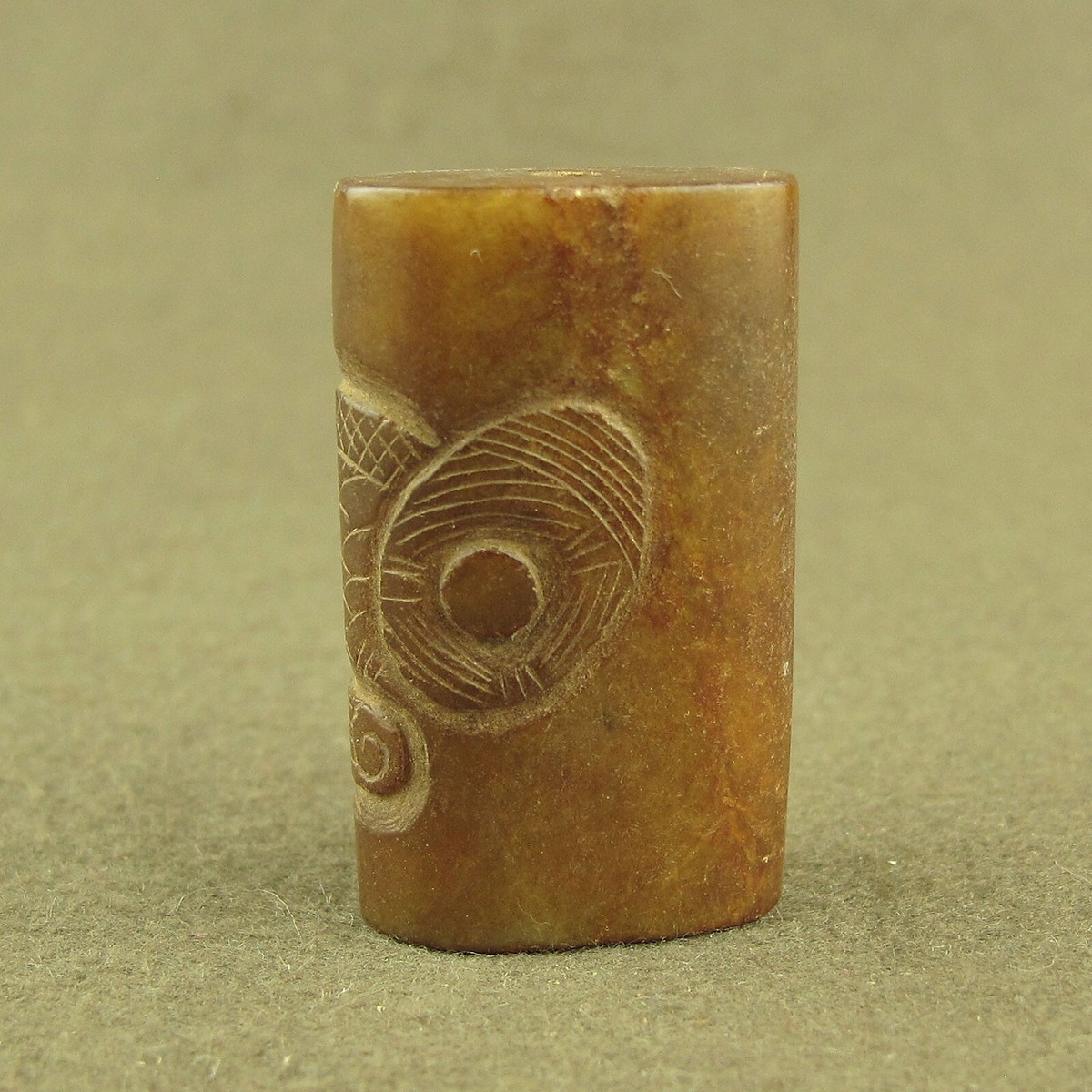 Neolithic Carved God Human Face Totem LiangZhu Culture Antique
