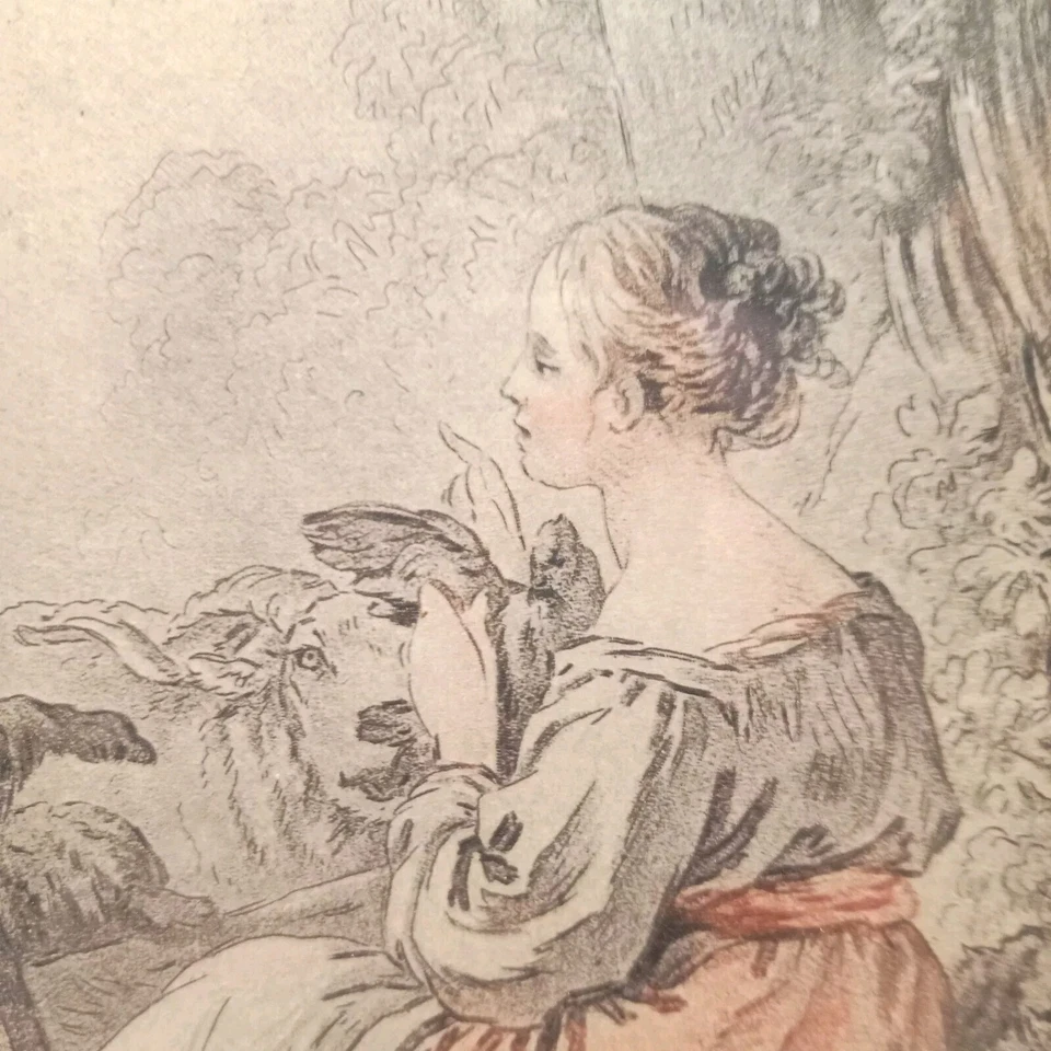 Bergère et ses moutons Eau-forte Huet 1745 1811 Demarteau 1722 1776 Chien Savant - Photo 4/4