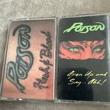 POISON Cassette Tape Lot Flesh and Blood Open Up And Say  Ahh 