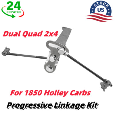 2x4 Inkages Progressive Linkage Kit Throttle Rod For 1850 Holley Carbs Dual Quad ...