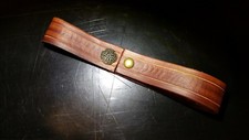 CUSTOM HANDMADE LEATHER TANKARD STRAP WITH GLASS INCLUDED: MADE IN USA