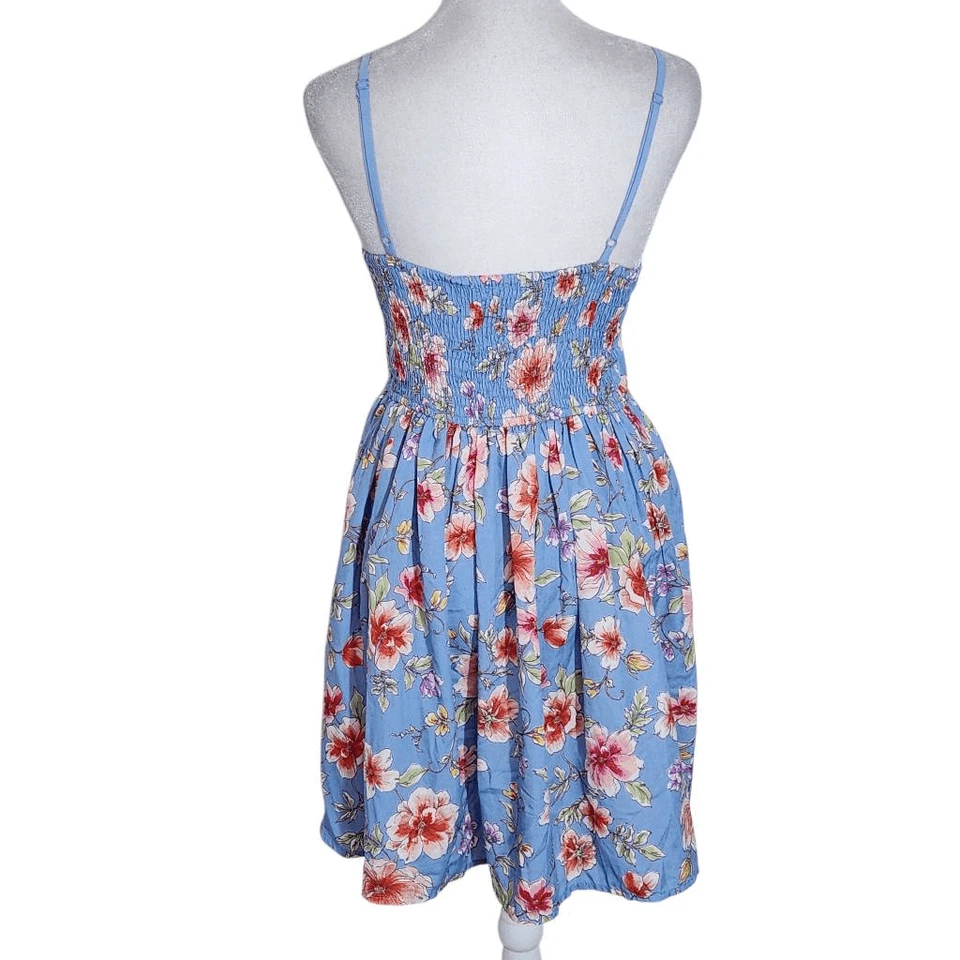 Band of Gypsies Pink and Blue Floral Mini Dress Size Small Wedding Guest Dress - Image 2 of 4