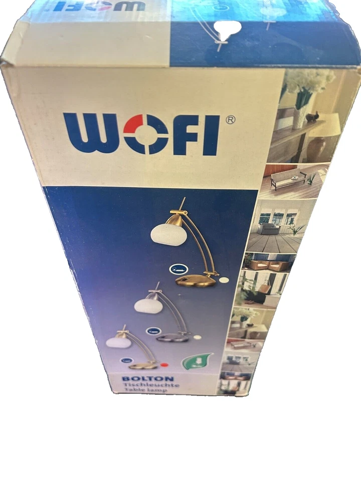 Messing Tischleuchte Tischlampe Schreibtischleuchte mit Glasschirm LED 1 x E14 - Bild 4 von 4