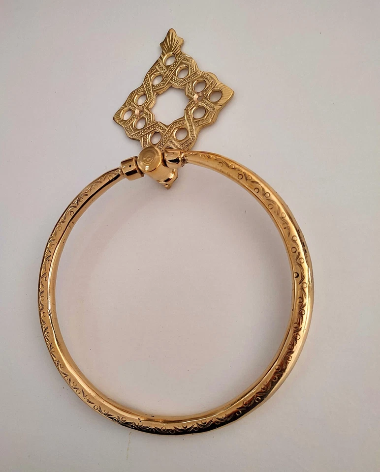 Toallero de latón vintage - Soporte de baño montado en la pared estilo marroquí Foto 4 de 4