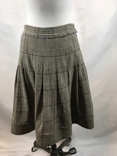 Angelo Tarlazzi Paris Black and cream wool plaid skirt size 10