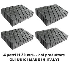 set 4 PEZZI TAMPONI H 30 mm gomma x PONTI SOLLEVATORI supporti vera gomma ITALY