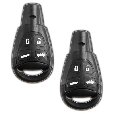 2 Replacement For Saab 9-3 Remote Key Fob 12783781 4 Button 2003-2011