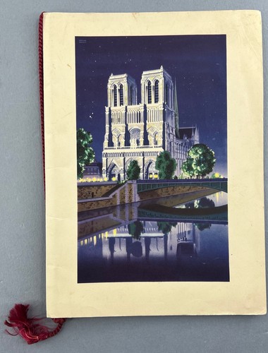 BEA BRITISH EUROPEAN AIRWAYS VINTAGE FIRST CLASS AIRLINE MENU NOTRE DAME PARIS