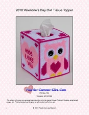 Valentine's Day  Owl Tissue Topper-Plastic Canvas Pattern or Kit
