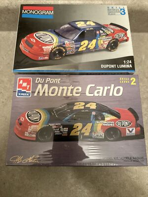 Lot of 2 Monogram/AMT  #24 Jeff Gordon Chevy Dupont Lumina 1:24 Scale Model Kit