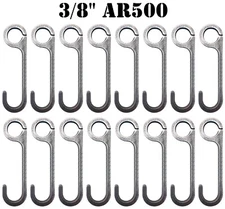 3/8" AR500 Steel Shooting Target Hanger Range Conduit Hooks for 1" Pipe - 16pc