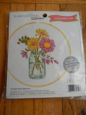 DIMENSIONS CROSS STITCH KIT; FLOWER MASON JAR; BRAND NEW; INCLUDES HOOP