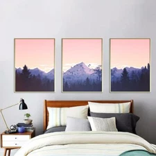 Sunset Sunrise Art, Set of 3 Prints, Minimalist Art, Triptych, Home Wall Decor