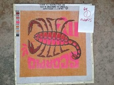SCORPIO  Vintage Zodiac painted needlepoint c...