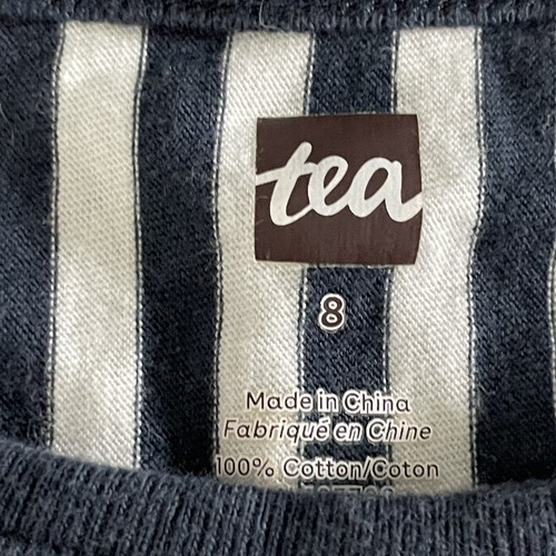 Tea Collection striped ruffle hem top size 8 - Picture 2 of 3