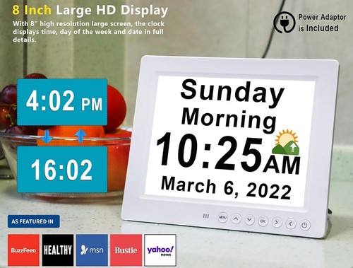 Newest Digital Clock 2.0 with 30 Alarms, Auto DST, Custom Reminders, 10-Level Au - Picture 2 of 6