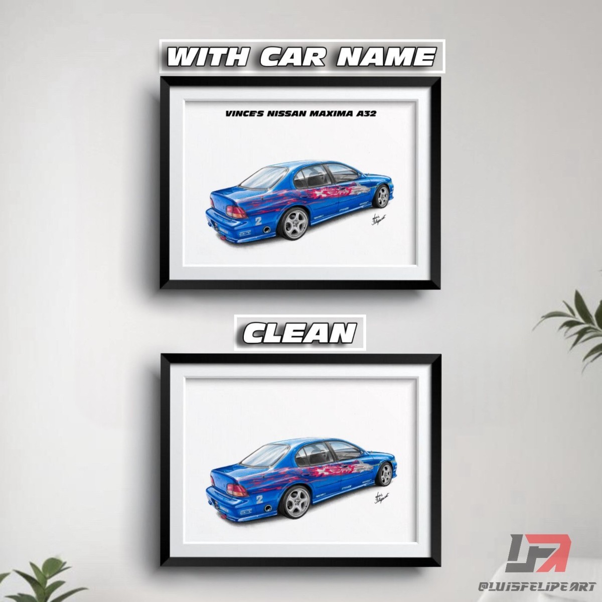 Fast and Furious car art poster: VINCE'S NISSAN MAXIMA A32 | eBay