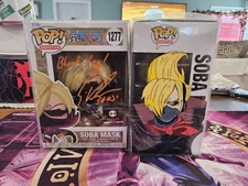 Soba Mask Autographed By Eric Vale And Art Work 2 Funko Pops