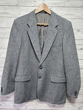 St Michael Herren Blazer 40 Zoll Reine Schurwolle Hahnentrittmuster Made In UK Vintage