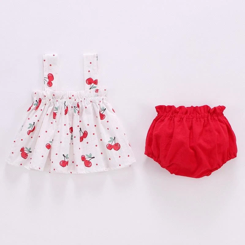 Lawadka Summer Thin Newborn Baby Clothes for Girls Set Print Mini Dress and Pp S