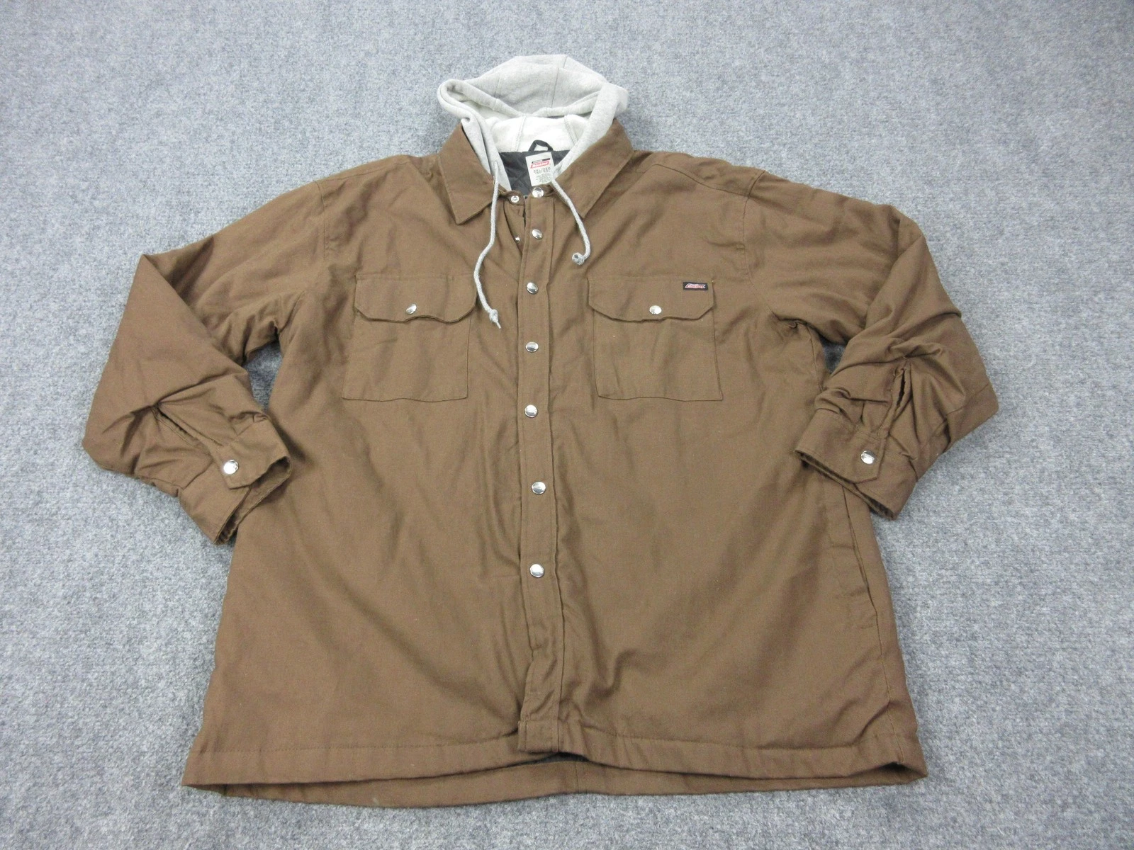 Dickies Jacket Mens 2XL Brown Canvas Hooded Quilted Lined Work Parka Coat