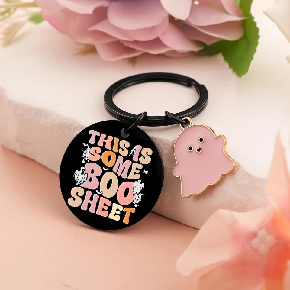 Halloween Keychain Gift for Women Teen Girls Spooky Basket Stuffer Accessories - Image 4 of 4