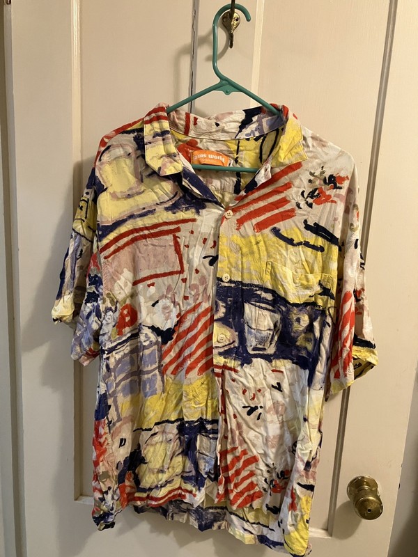 Vtg Jams World Camp Shirt Bistro Rayon Men's XL Extra Large