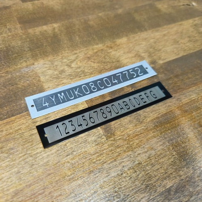#ad Any SIZE Engraved Serial # Data Number Plate Identification Tag # Silver Black $14.99