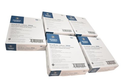Lot Of 5 Business Source Beige Ring Binder Index Dividers 5-Tab 50 Sets 20068