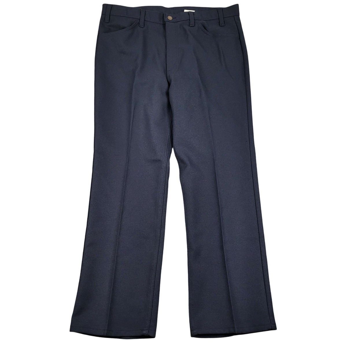 Vintage 90s Levis 517 Bootcut Pants Mens 38x29 Navy Blue Polyester 