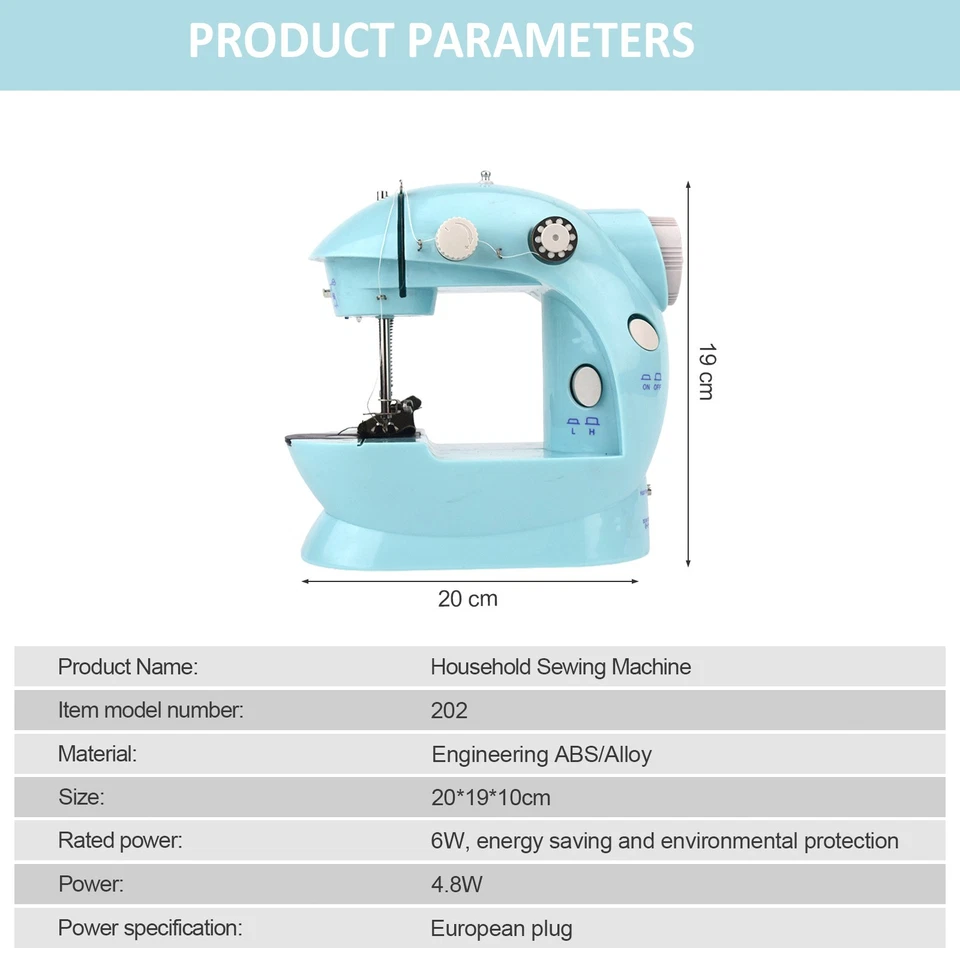 Mini Electric Sewing Machine with Extension Table & 99pcs Needlework Kit - Image 3 of 4