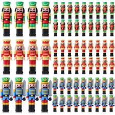 60 Pcs Mini Christmas Nutcrackers Figures Miniature Nutcrackers Nutcracker So...