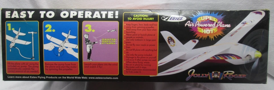 Vintage Estes Super Shots Air Powered Plane-# EST 1855 -Jolly Roger-NOS - Image 4 of 4