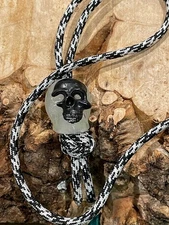 Super Green Glow Skull Bead Paracord EDC Knife Lanyard - Masked