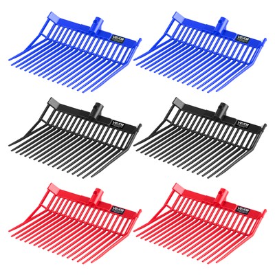 VEVOR 6Pcs Manure Fork Replacement Head 18 Tine Horse Stable Stall Mulch Heads