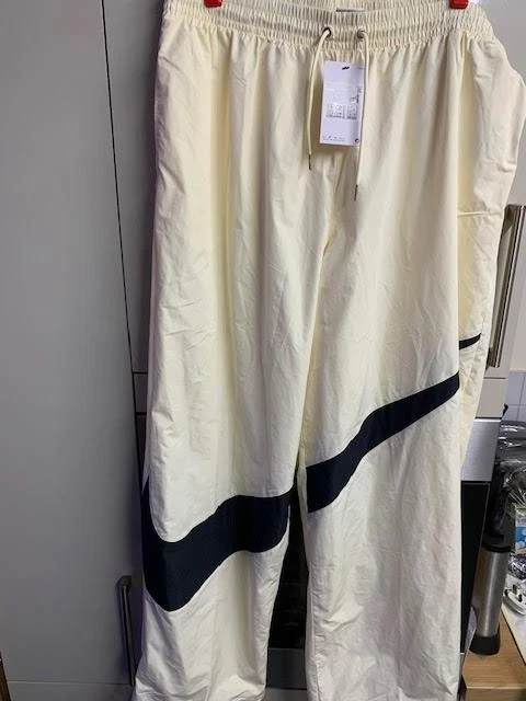 Nike Sportswear Big Swoosh Woven Pants Coconut Black Joggers Men's Size XXL