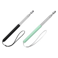 2 PCS Pointer Finger Stick, 39.4" Retractable Teacher Pointer, Black, Green