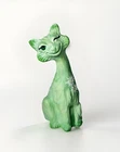 Fenton Green Alley Cat Winking Eye Handpainted by J. Fredrick Signed