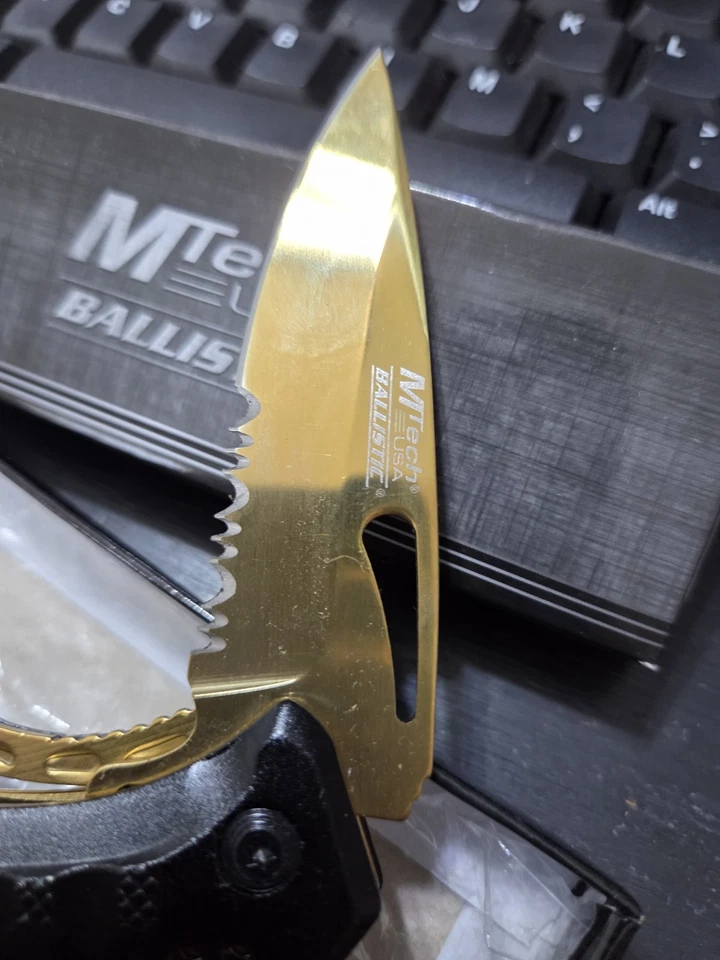 MTech Ballistic GOLD  Folding Pocket Knife New - Image 3 of 4