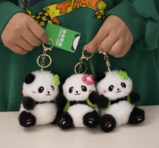 Adorable Panda Keychain 10cm Plush Car Keys Cute Bag Charm Gift