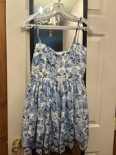 Mini abito donna Altar'd State Tatiana floreale blu/bianco piccolo/primavera estate