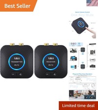 Wireless Audio Transmitter Receiver Set Black Compact