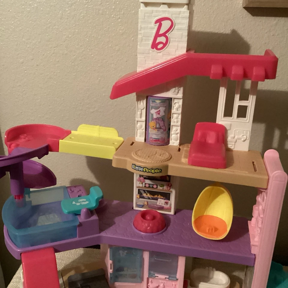 Fisher-Price Little People Barbie Dreamhouse Dollhouse Sings Sounds Phrases Toy - Image 2 of 4